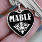Mable v01w - Heart Pendant Luxury Keychain