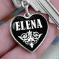 Elena v01w - Heart Pendant Luxury Keychain