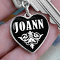 Joann v01w - Heart Pendant Luxury Keychain