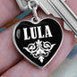 Lula v01w - Heart Pendant Luxury Keychain