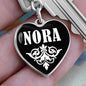 Nora v01w - Heart Pendant Luxury Keychain