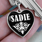 Sadie v01w - Heart Pendant Luxury Keychain
