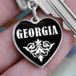 Georgia v01w - Heart Pendant Luxury Keychain