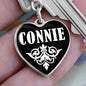 Connie v01w - Heart Pendant Luxury Keychain