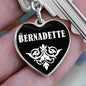 Bernadette v01w - Heart Pendant Luxury Keychain