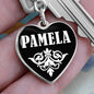 Pamela v01w - Heart Pendant Luxury Keychain