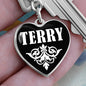 Terry v01w - Heart Pendant Luxury Keychain