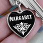 Margaret v01w - Heart Pendant Luxury Keychain