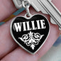 Willie v01w - Heart Pendant Luxury Keychain