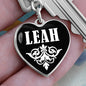 Leah v01w - Heart Pendant Luxury Keychain