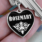 Rosemary v01w - Heart Pendant Luxury Keychain