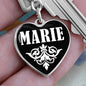Marie v01w - Heart Pendant Luxury Keychain