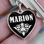 Marion v01w - Heart Pendant Luxury Keychain