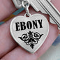 Ebony v01 - Heart Pendant Luxury Keychain