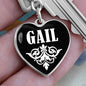 Gail v01w - Heart Pendant Luxury Keychain