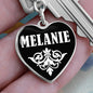 Melanie v01w - Heart Pendant Luxury Keychain