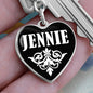 Jennie v01w - Heart Pendant Luxury Keychain