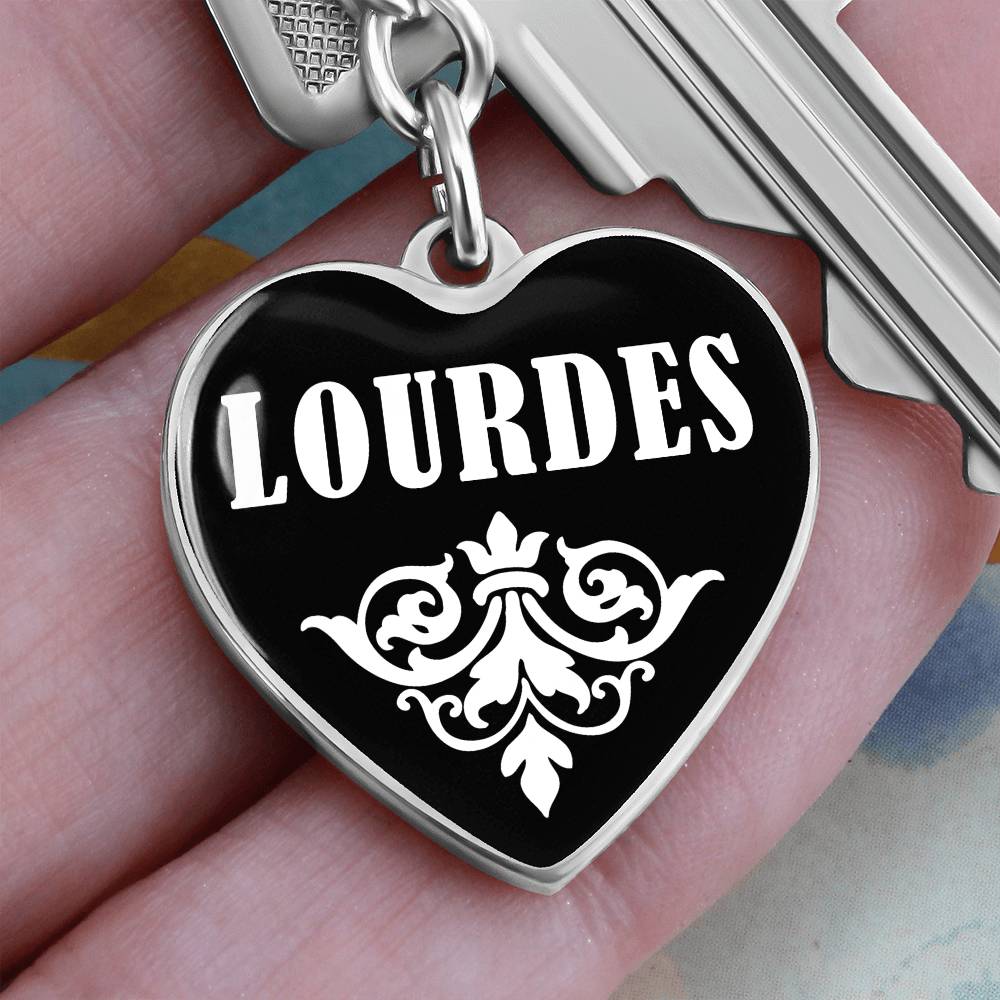 Lourdes v03 - Heart Pendant Luxury Keychain