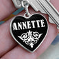 Annette v01w - Heart Pendant Luxury Keychain
