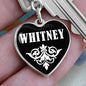 Whitney v01w - Heart Pendant Luxury Keychain