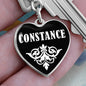 Constance v01w - Heart Pendant Luxury Keychain