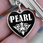 Pearl v01w - Heart Pendant Luxury Keychain