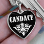 Candace v01w - Heart Pendant Luxury Keychain