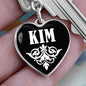 Kim v01w - Heart Pendant Luxury Keychain