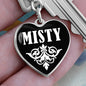 Misty v01w - Heart Pendant Luxury Keychain