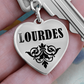 Lourdes v01 - Heart Pendant Luxury Keychain
