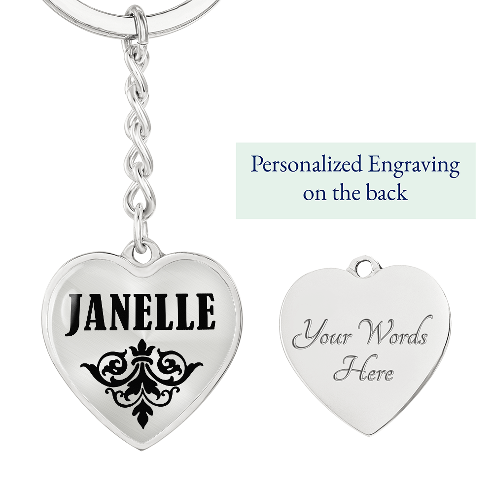 Janelle v01 - Heart Pendant Luxury Keychain