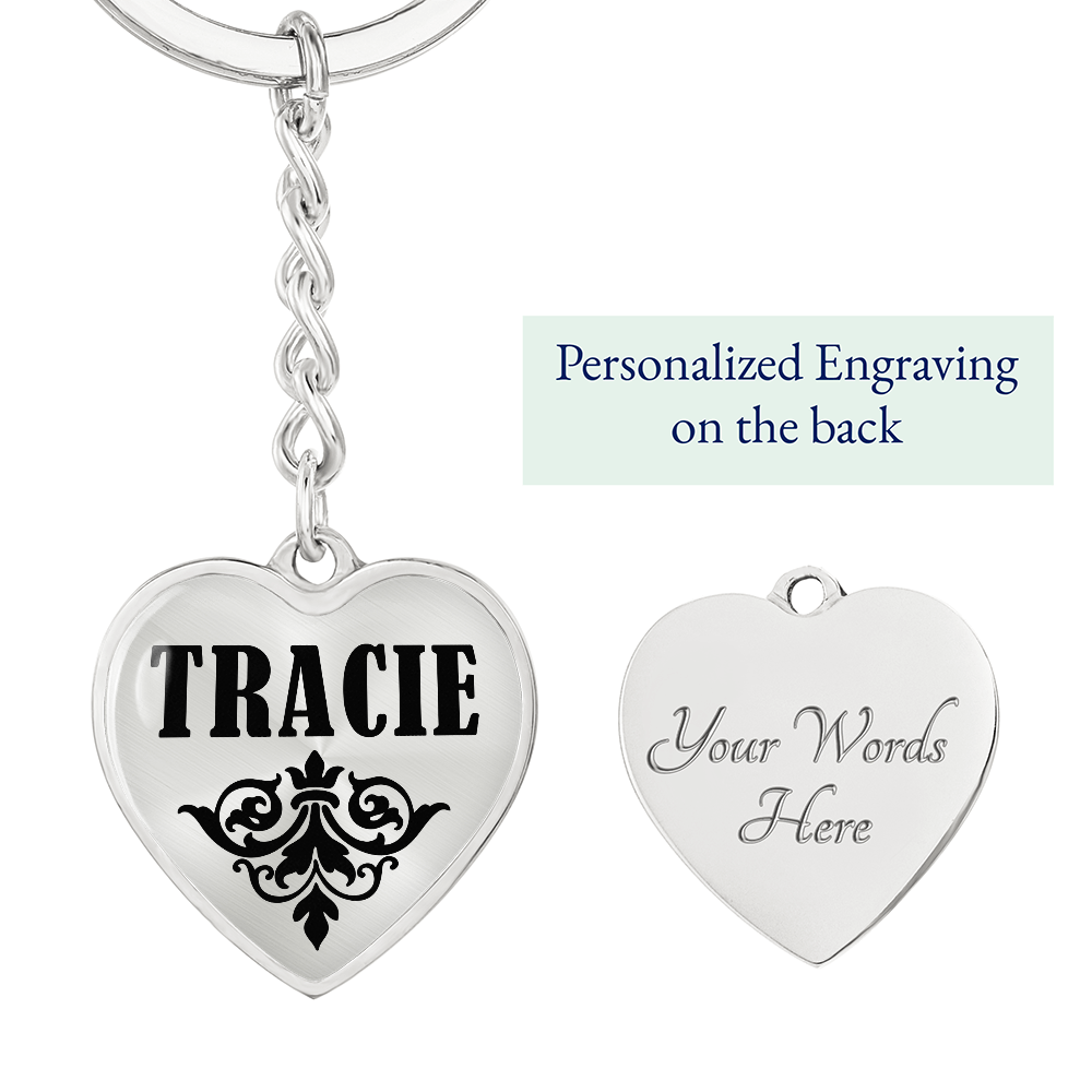 Tracie v01 - Heart Pendant Luxury Keychain