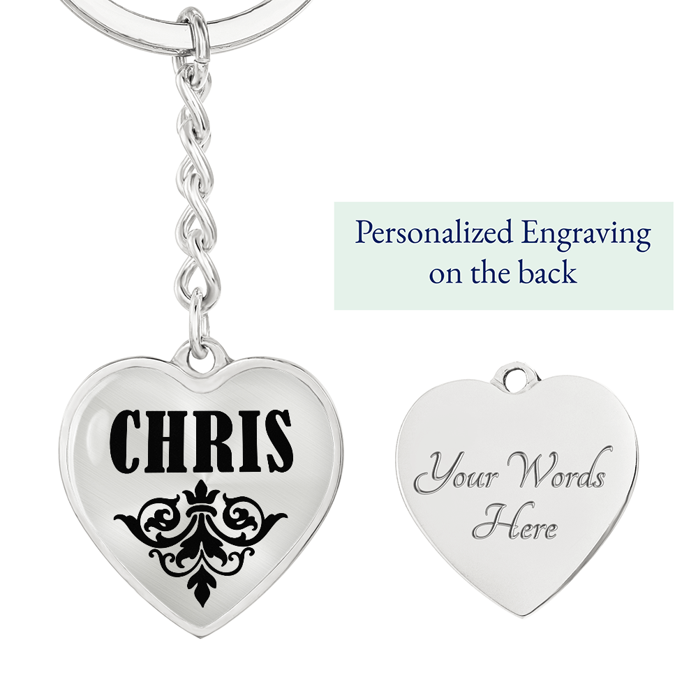 Chris v01 - Heart Pendant Luxury Keychain