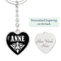 Anne v01w - Heart Pendant Luxury Keychain
