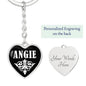 Angie v01w - Heart Pendant Luxury Keychain