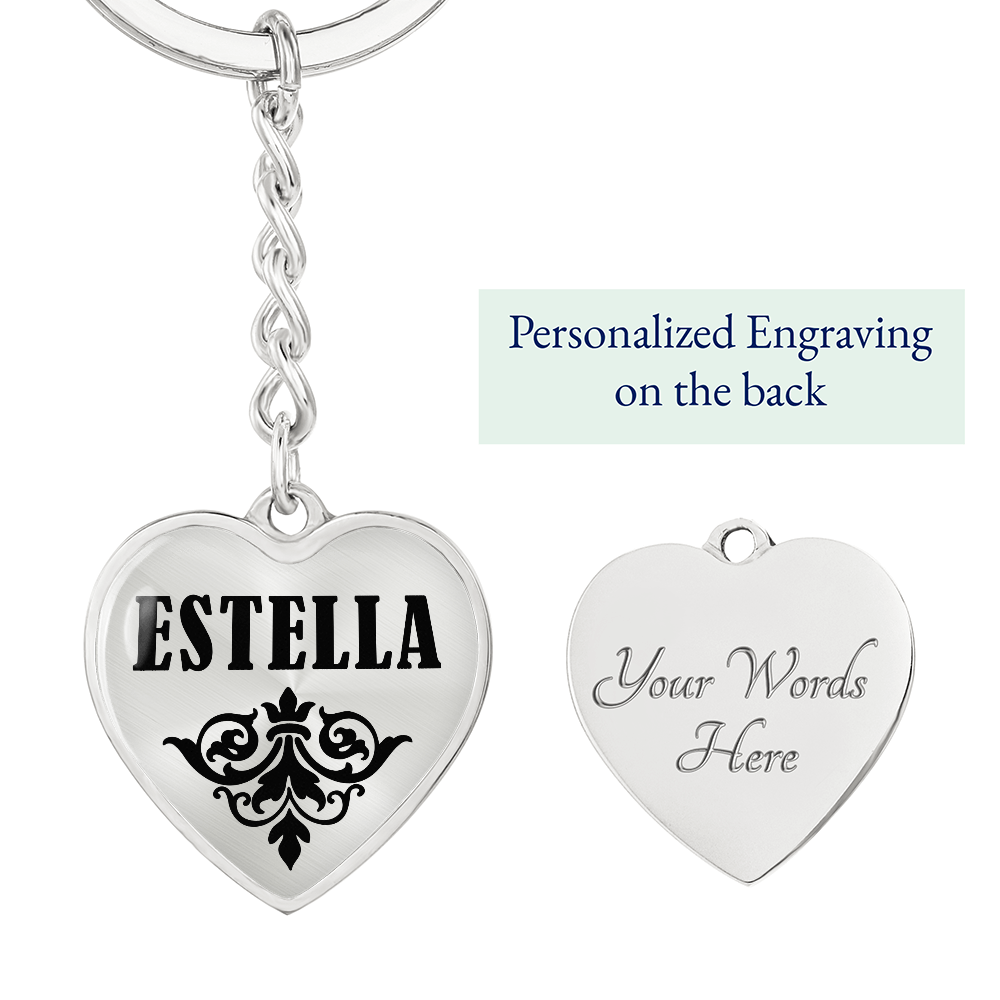 Estella v01 - Heart Pendant Luxury Keychain