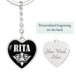 Rita v01w - Heart Pendant Luxury Keychain