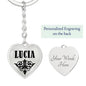 Lucia v01 - Heart Pendant Luxury Keychain