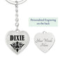 Dixie v01 - Heart Pendant Luxury Keychain