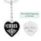 Chris v02 - Heart Pendant Luxury Keychain