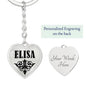 Elisa v01 - Heart Pendant Luxury Keychain