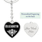 Elizabeth v01w - Heart Pendant Luxury Keychain