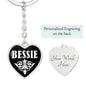 Bessie v01w - Heart Pendant Luxury Keychain