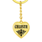 Celeste v01 - Heart Pendant Luxury Keychain