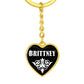 Brittney v03 - Heart Pendant Luxury Keychain