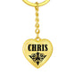 Chris v01 - Heart Pendant Luxury Keychain