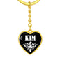 Kim v01w - Heart Pendant Luxury Keychain