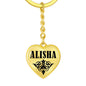 Alisha v01 - Heart Pendant Luxury Keychain