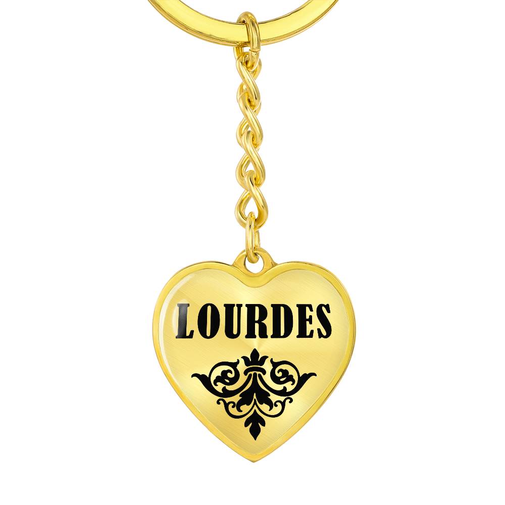 Lourdes v01 - Heart Pendant Luxury Keychain