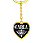 Carla v01w - Heart Pendant Luxury Keychain